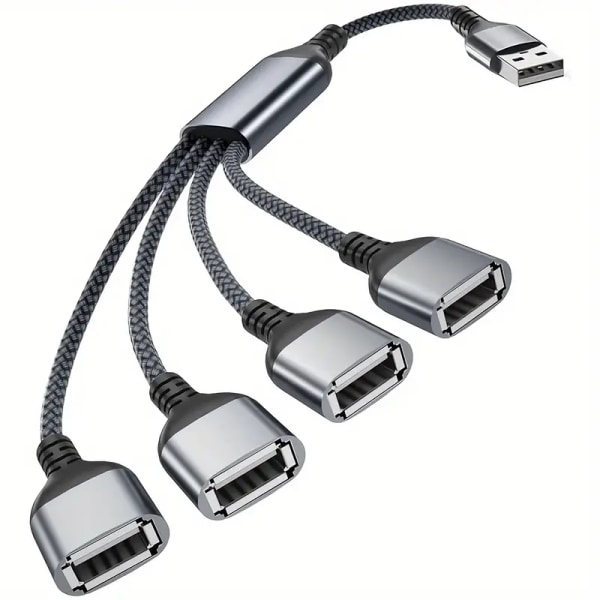 USB splitter Y-kabel 1FT, 1 han 2 hun, 1 han 4 hun, USB-A udvidelseshub