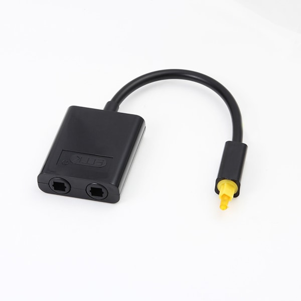 Optisk Splitter 1 Inn 2 Ut Digital Toslink Splitter 1 inn 2 Utgang Lydadapterkabel for TV, DVD, Soundbar - Svart