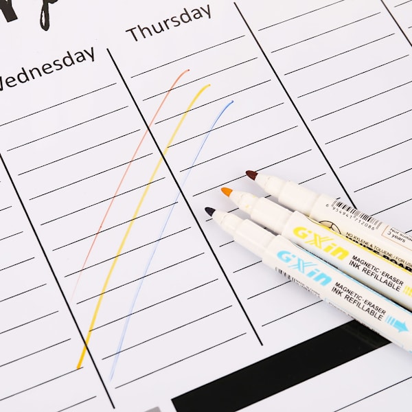 Veckovisplanerare Mjuk Magnetisk Vittavla Kylskåpsmagneter Ritning Meddelandetavla Påminnelse Memoblock Kalender