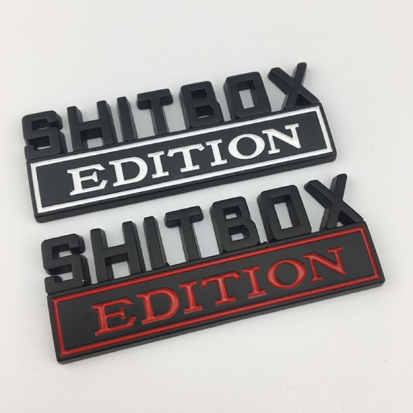 1X 3D ABS-emblem SHITBOX EDITION-emblem Bilhalesidedekal A