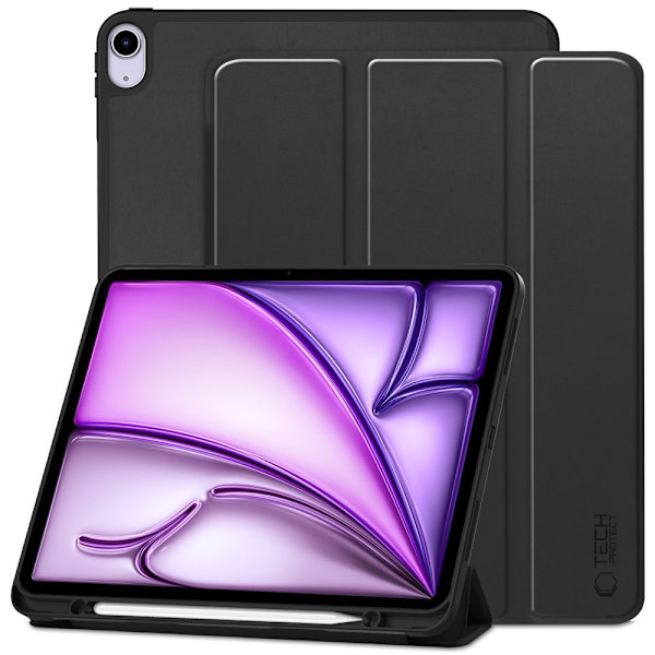 Tech-Protect iPad Air 13 2024 -kotelo SC-kynänpidikkeellä, musta