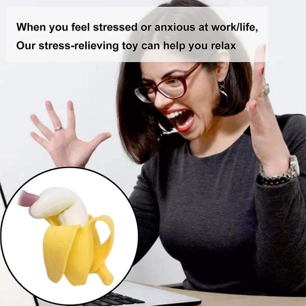 2 kpl stressiä lievittävä lelu, banaanimuotoinen simulaatiolelu hedelmiä puristava