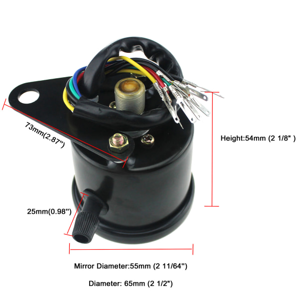 Motorsykkel speedometer 12V kilometerteller med LED-indikator Dual Speed Meter