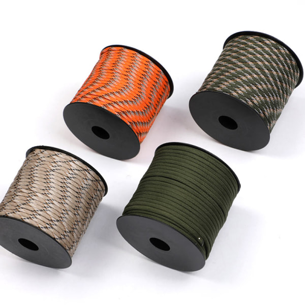 50M 7 Core Paracord Rope Outdoor Polyester Parachute Line Campi F
