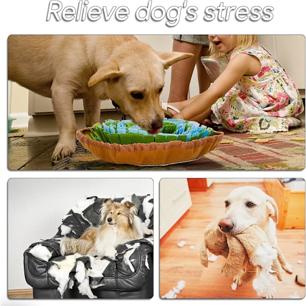 Snuffelmatte for hunder mat sniffing fôringsmatte, hund snusematte valp langsom mating treningsmatte oppmuntrer naturlige fôrsøkningsferdigheter,