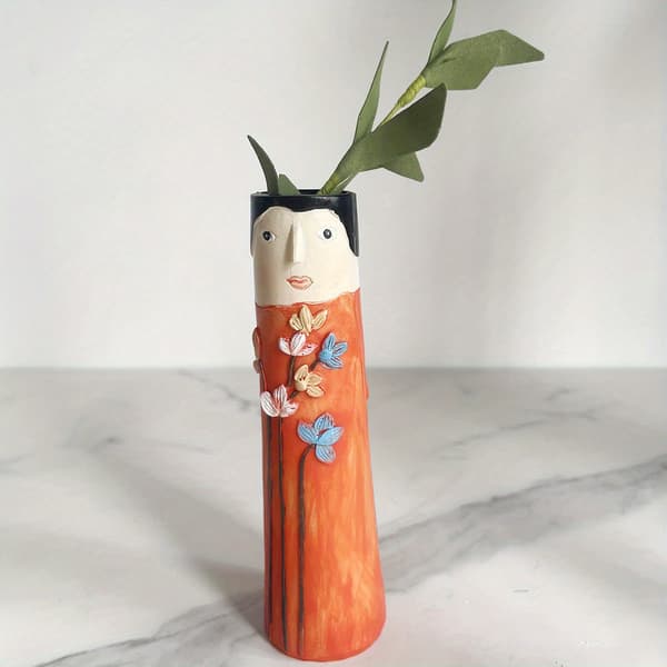Kreative ansigtsknopper Håndlavede Boho Små vaser til blomster Bondegårdsrum Boligindretning Bud Vase D