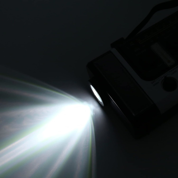 Bärbar LED Handvev Radio AM FM SW Sol Dynam Outdoor Nödradio med Bärbar Ficklampa