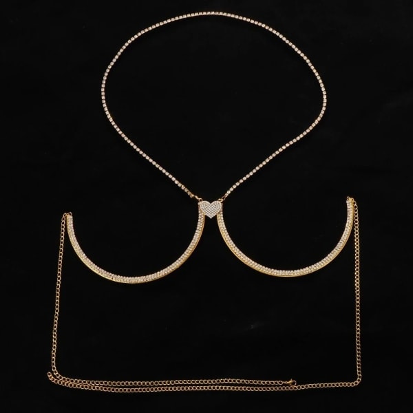 Crystal Breastplate Ketju Body Chain GOLD gold
