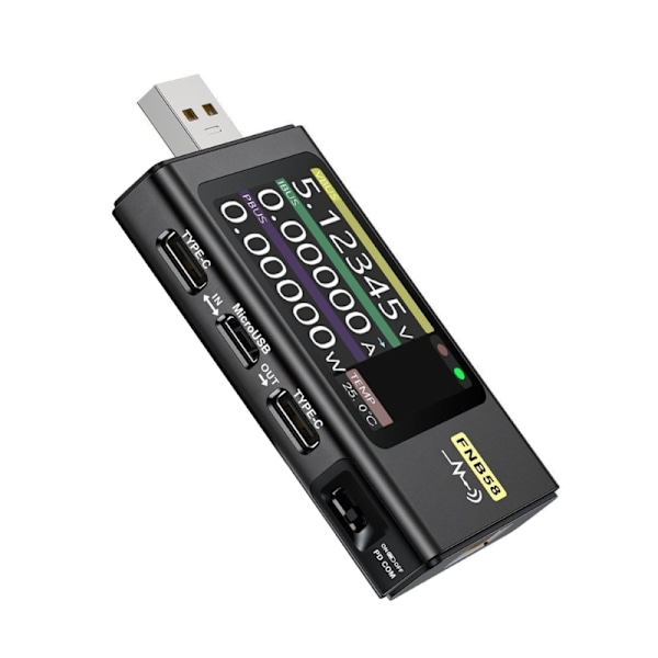 Multifunksjonell USB-tester FNB58 Monitor Spenning og strøm Hurtiglading Meter