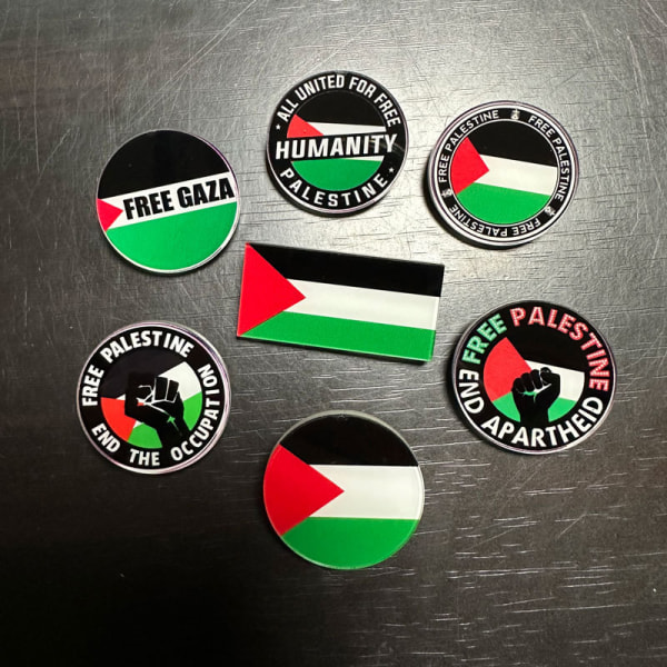 7 st gratis palestinska broscher, palestinska flaggnålar