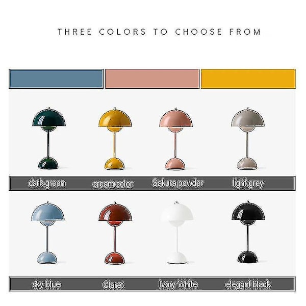 Soppblomst Ladebar LED Bordlampe Skrivebord Nattelys For Soverom Spisestue Berøringslys Enkel Moderne Dekorasjon -gt White