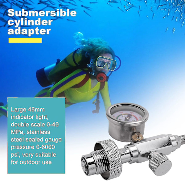 PCP-täyttöasema-adapteri sukelluspulloille G5/8\" DIN-adapterilla ja 50 cm letkulla - WELLNGS