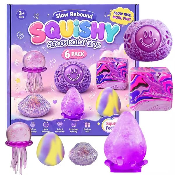 Populært klembart lekesett, blekksprut-ispinner og Venom Squishy-leker, stresslindrende gaveeske Cute Squeeze Set E