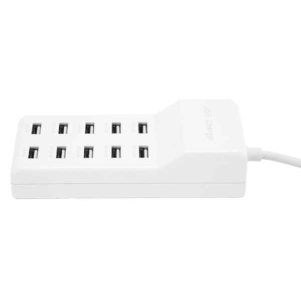 USB Ladestation 10-Port Vægoplader til Flere Enheder EU Stik 100-240V 0.3