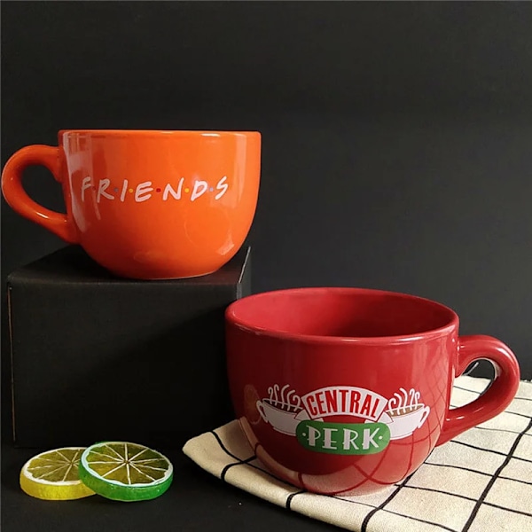 Kreativ 600ml Venner Krus TV-serie Central Perk Kaffe Te Kop Venner Central Perk Cappuccino Krus Hjem Kontor Dinkware