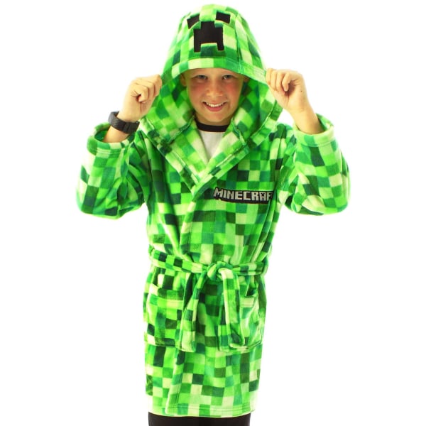 Minecraft Boys Creeper Pixel Robe 7-8 år grønn Grønn Green 7-8 Years