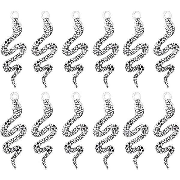20 Stk Legeret Snake Charms Antikke metal Snake Charm Snake Shape vedhæng