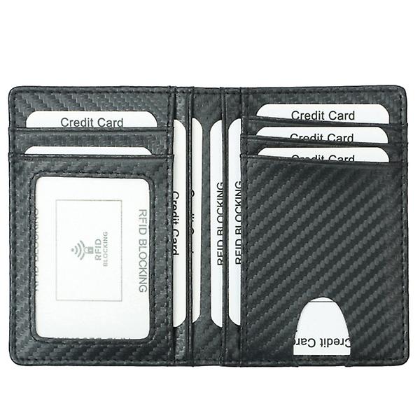 Rfid Blocking Lommebok Uformell Enkel Lommebok Multi Card Lommebok Organizer for Men Business (Sort) Svart Black 11.5X8X1CM