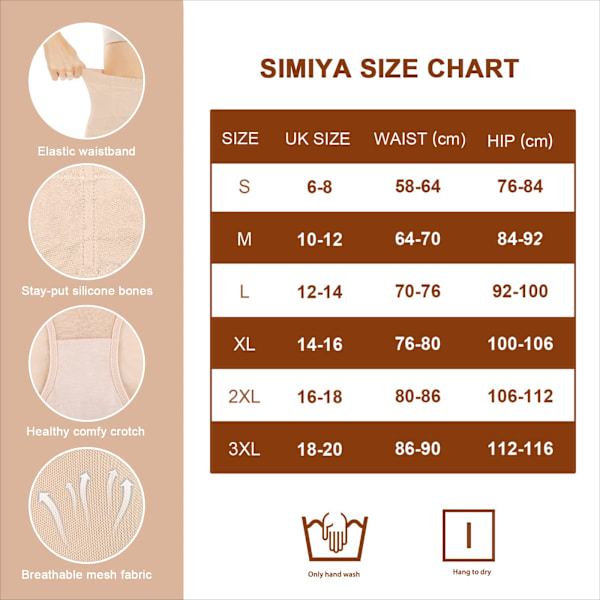 Højtaljede Tummy Control Trusser, Højtaljede Shapewear til Kvinder Tummy Control, Komfortable Body Shaper Trusser, M Farve color M