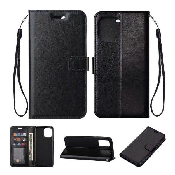 iPhone 13 Wallet Case Sort Læder Læderetui sort