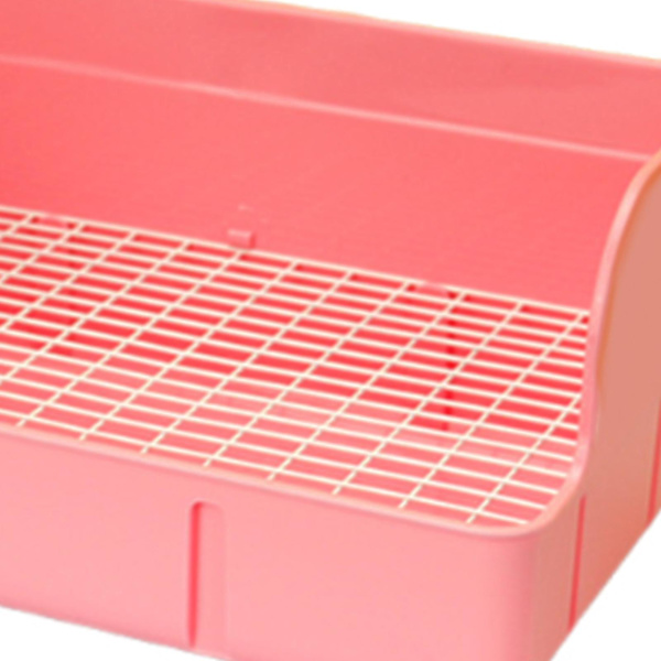 Kanintoalett, rektangulær, for kjæledyr Pink