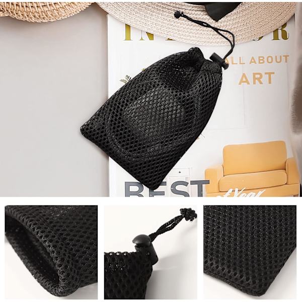sourcing map Nylon Mesh -vetoketjullinen pussi, 5 x 3,5 tuuman pieni säilytyspussi narupussit