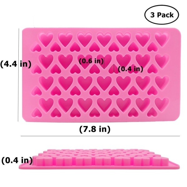 3pcs Mould Valentine's Day Silicone Mini Heart