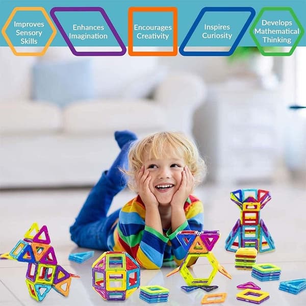Magnetic Building Blocks, Designer Construction, Educational 40 pcs multifärg multicolor