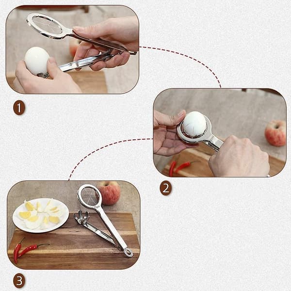 Eggedeler - Rustfritt stål liten eggkutterdeler kutterverktøy hjemmekjøkken Bar_xx