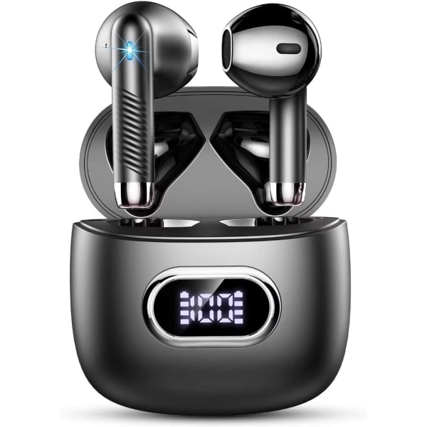Trådløs øretelefon, Bluetooth 5.3-hovedtelefoner med 4 ENC-mikrofoner, 32H Bluetooth-øretelefoner