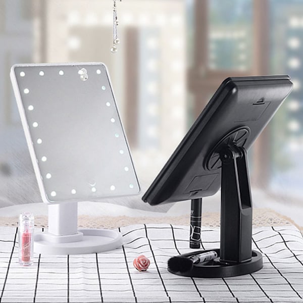 Vores elegante og justerbare hvide makeup-spejl med LED-lys giver Dette spejl kombinerer stil og funktionalitet, så du altid ser bedst ud.