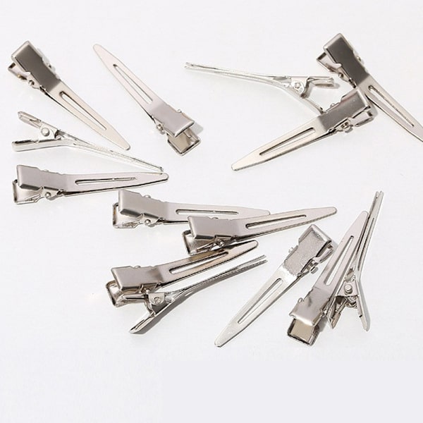 60 kpl alligaattoripinnit, Gingbiss 4,5 cm hopeiset metalliset hiusklipsit säilytyslaatikolla, alligaattori twist hiusklipsit_xx F