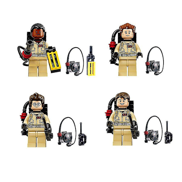4 stk. Ghostbusters Devil Busters Puslespil samlede byggeklodser figurlegetøj