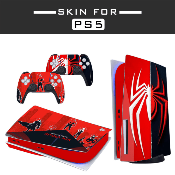 Liimapinta - Yhteensopiva PS5:n kanssa - Cover konsolin mukauttamiseen - Irrotettava vinyylikalvo - Mattasatiini HD-laatu (Disk, Spiderman03)