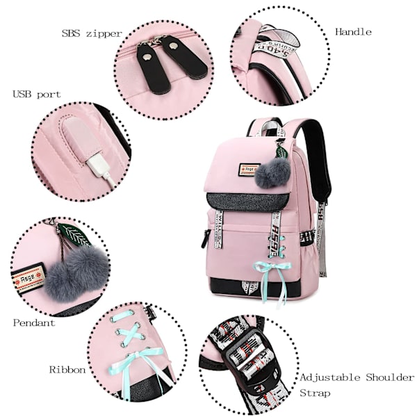 Skolryggsekk for jenter, skoleveske for gutter, skoleveske med ergonomisk design, ryggsekk for campus, ryggsekk i nylon
