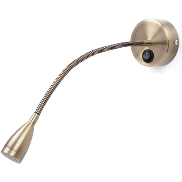 Fleksibel veggleselampe/sengelampe med bryter, 1 * 3 Watt CREE LED, bronse MY-B031 [Energiklasse A+++]