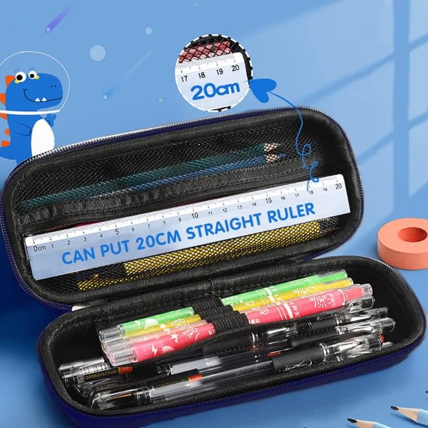 3D Astronaut-etui for barn, gutter, vanntett blyantveske med blyantlomme (mørkeblå)