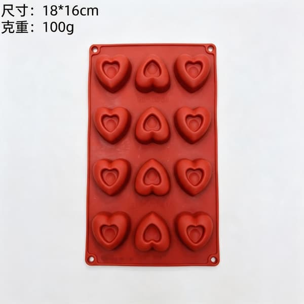 Hjerteformet silikonekageform, non-stick bageform til mousse og chokolade, fødevaregodkendt nem udløsning, 6 designs JR--306