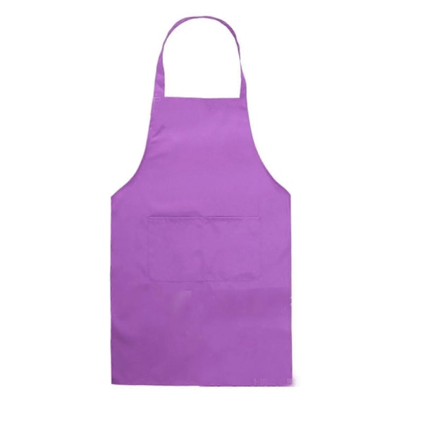 Enkelt förkläde med fickor haklapp kök matlagning kock hantverk bakning vuxen Purple