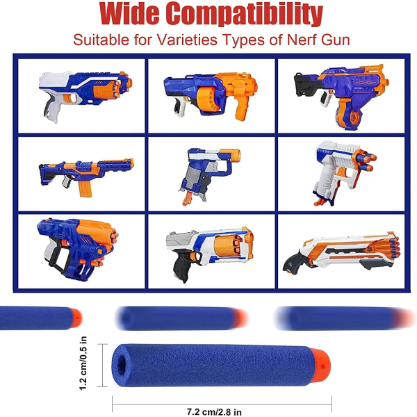 Pile til Nerf-tilbehør, 200 stk. 500 stk. Refill-pile til N-Strike Elite, Refill-pakke Legetøj til udendørs og hjem, Blå 200