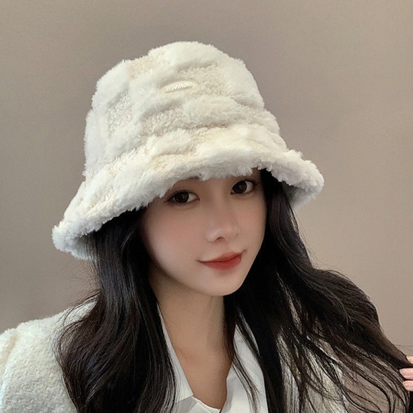 Lammeplys Fiskerhat Fleece Ternet Spand Spand Vinter Col Coffee