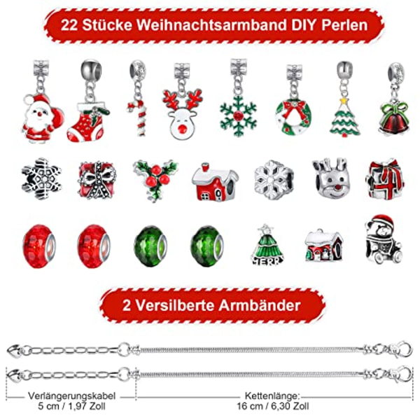 Adventskalender 2023 Barn Flickor Julkalender 24 Stycken Armband Smycken Hantverk Presenter 1