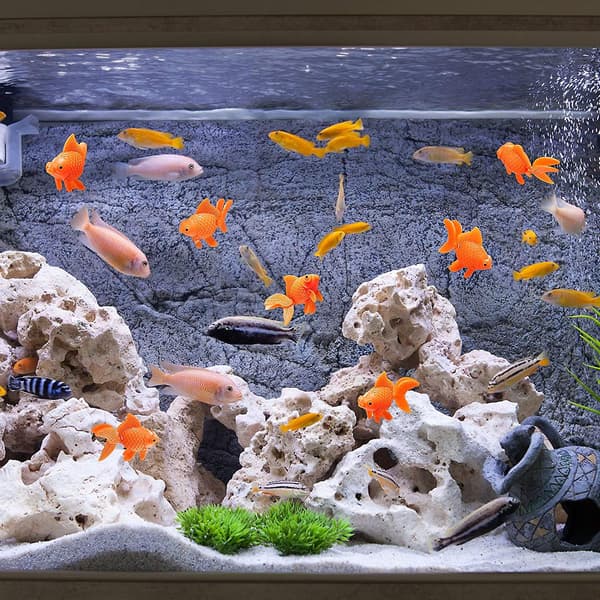 15 stk. Realistisk Kunstig Akvariefisk Plastfiskdekorasjon