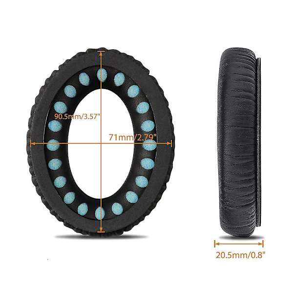 Ersättningsöronkuddar för Bose Quietcomfort 35 (qc35) & Quiet Comfort 35 II (qc35 II) hörlurar Black