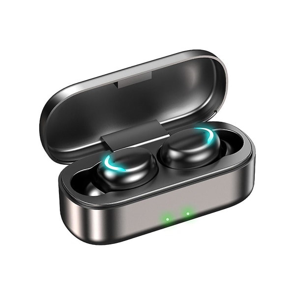 1 par S9 Bluetooth-kompatible øretelefoner Støyreduksjon Ingen forsinkelse In-ear Touch Control Trådløs øreplugg for musikk (farge: svart)
