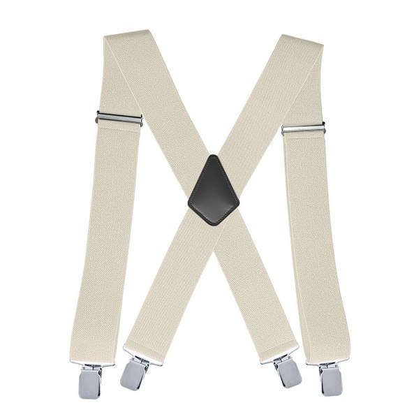 Svarta justerbara hängslen Herr Unisex Byxor Elastisk Sc white oen-size