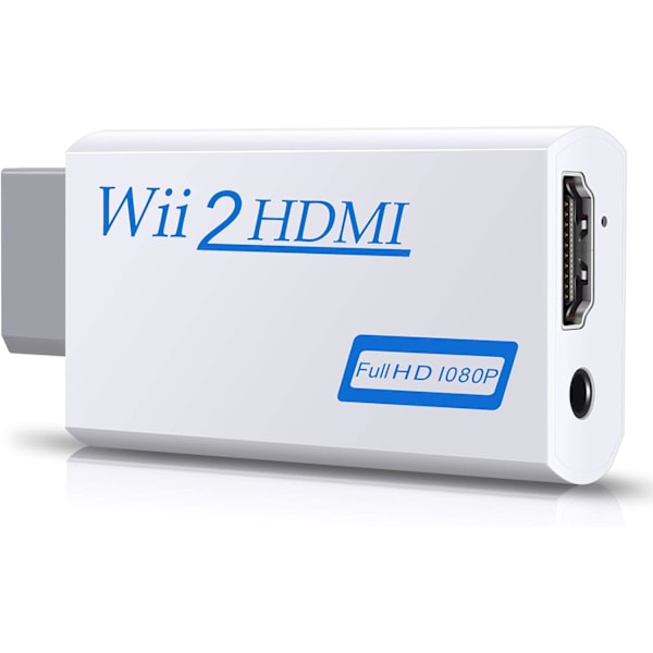 Zeato Wii till HDMI-konverterare, Wii till HDMI-adapter, Wii till HDMI 1080P 720P anslutningsutgång - Stödjer alla Wii-visningslägen - Vit White