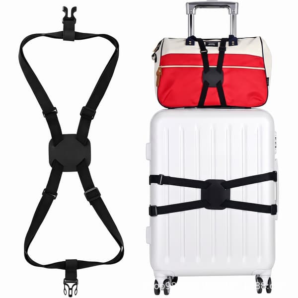 Justerbare bagasjestropper for kofferter, reflekterende reisebånd, elastisk pakkestroppsett Blue One word