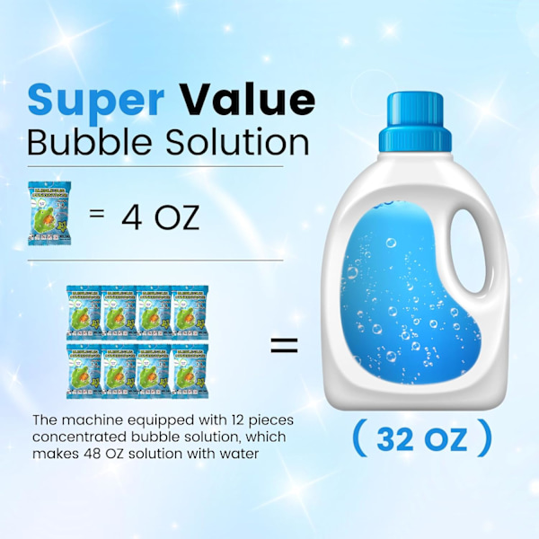 Bubbelmaskin, Automatisk Bubbelblåsare 15 000+ Bubbel per Minut