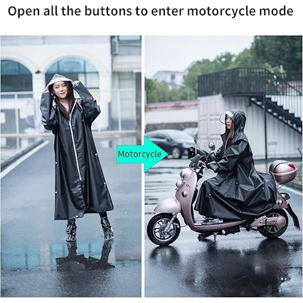 Lång regnponcho för vandring